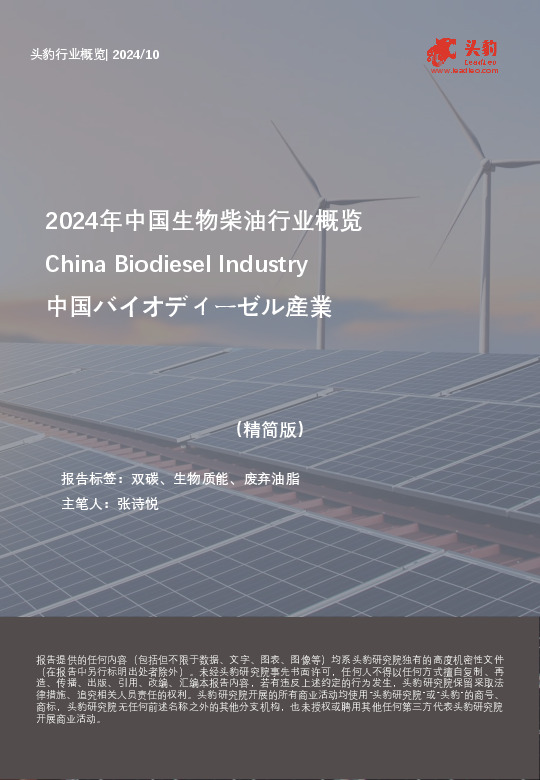 2024年中国生物柴油行业概览