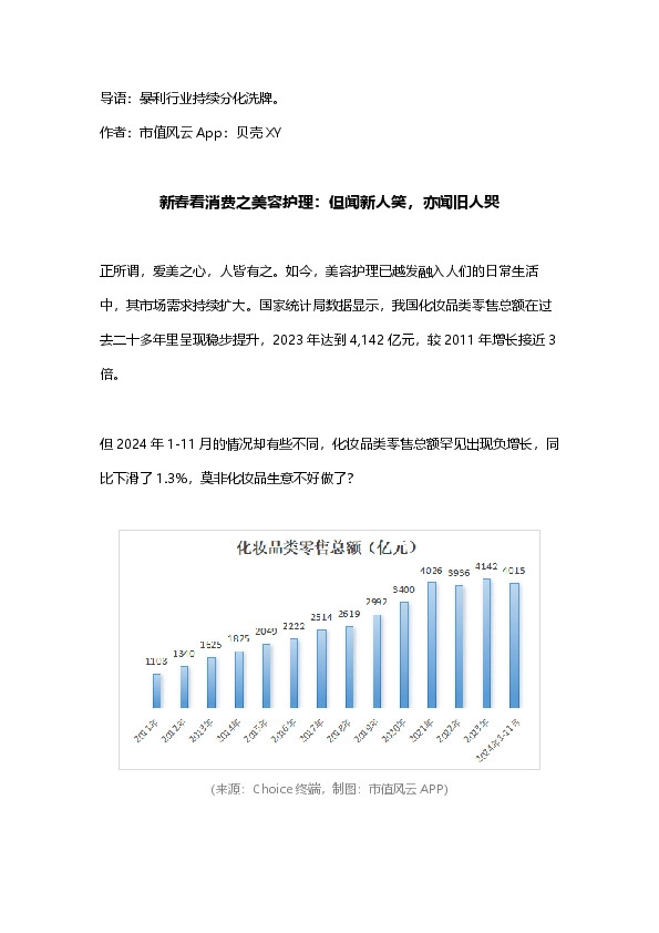 新春看消费之美容护理：但闻新人笑，亦闻旧人哭