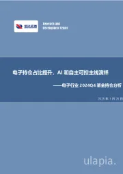 电子行业2024Q4基金持仓分析：电子持仓占比提升，AI和自主可控主线演绎