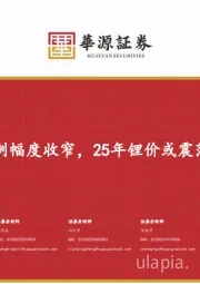 有色金属行业专题报告:过剩幅度收窄,25年锂价或震荡磨底