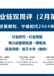 锂电产业链双周评(2月第1期):特斯拉机器人进展顺利,宁德时代2024年业绩稳健增长