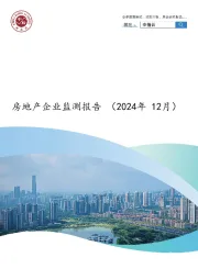 房地产企业监测报告（2024年12月）