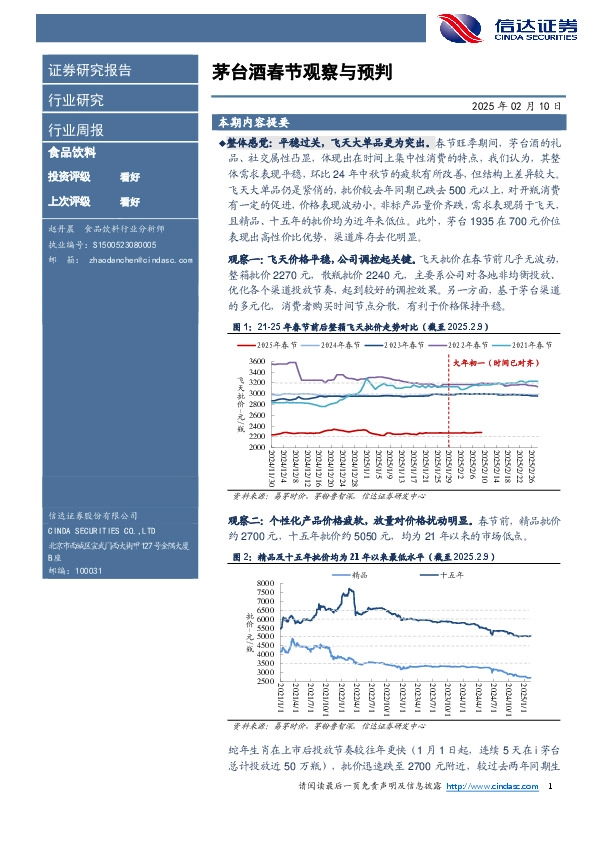 茅台酒春节观察与预判
