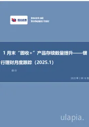 银行理财月度跟踪（2025.1）：1月末“固收+”产品存续数量提升