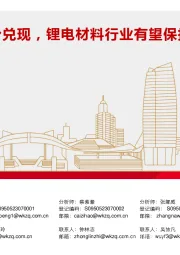电气设备行业行业周报：近期铁锂材料涨价兑现，锂电材料行业有望保持较高增长