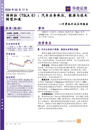 计算机行业点评报告:汽车业务承压,能源与技术转型加速
