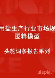 中国食用盐生产行业市场规模测算逻辑模型 头豹词条报告系列
