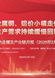 有色金属及产业链月报（2025年2月）：金属铜、铝价小幅走低 生产需求持续缓慢回暖