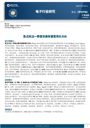 电子行业研究：重点关注一季度业绩有望高增长方向