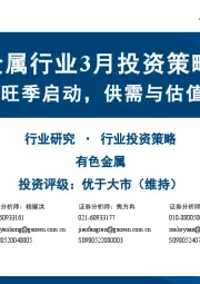 金属行业3月投资策略:金属旺季启动,供需与估值共振