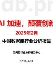 中国数据库行业分析报告：AI加速，颠覆创新