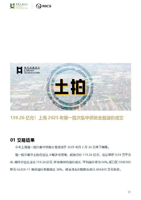 房地产行业：2025年上海第一批集中供地出让解读