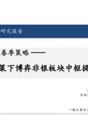 2025年非银行业春季策略：积极政策下博弈非银板块中枢提升机遇