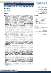 汽车行研札记08期:2025年整车框架需要重大调整