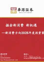 新消费方向2025年度投资策略:掘金新消费 新机遇