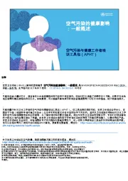 空气污染的健康影响:一般概述