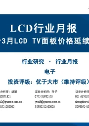 LCD行业月报:预计3月LCD TV面板价格延续增长