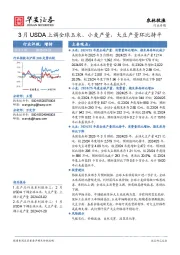 农林牧渔行业专题：3月USDA上调全球玉米、小麦产量，大豆产量环比持平
