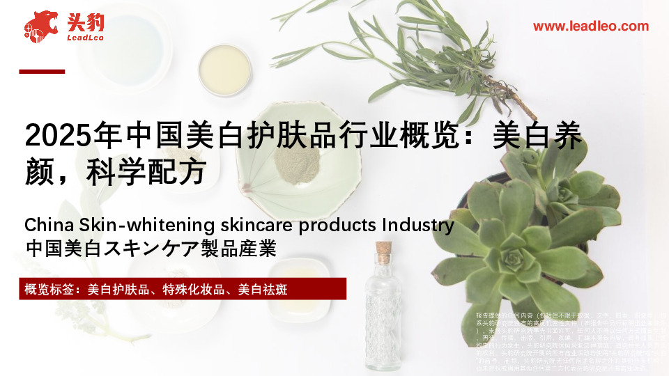 2025年中国美白护肤品行业概览：美白养颜，科学配方