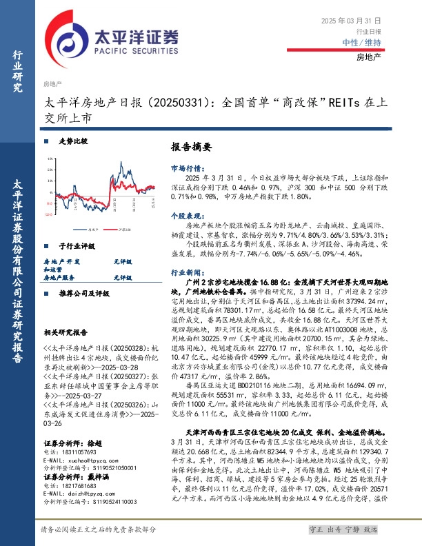 房地产日报：全国首单“商改保”REITs在上交所上市