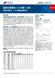 医药生物行业周报(25年第13周):后奥马珠时代,CSU领域迎来新疗法