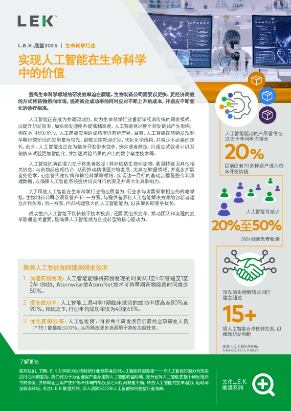 生命科学行业：实现人工智能在生命科学中的价值