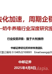 奶牛养殖行业深度研究报告：产能去化加速，周期企稳可期
