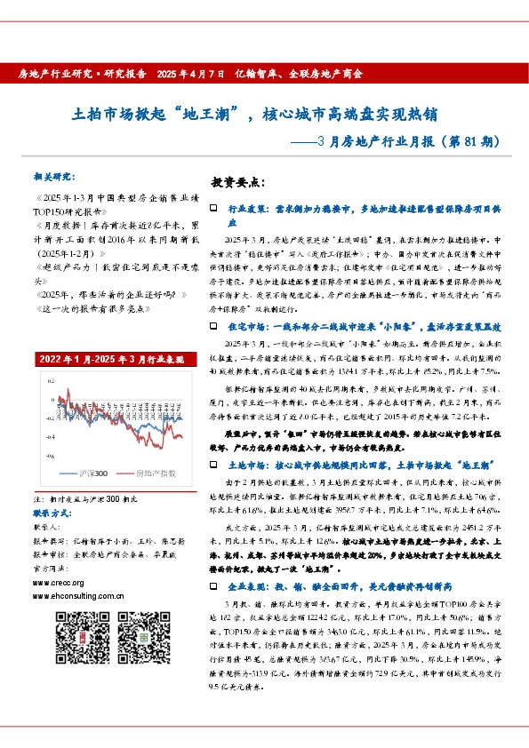 3月房地产行业月报（第81期）：土拍市场掀起“地王潮”，核心城市高端盘实现热销