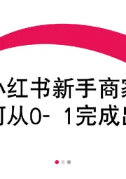 电商：小红书新手商家如何从0-1完成出单
