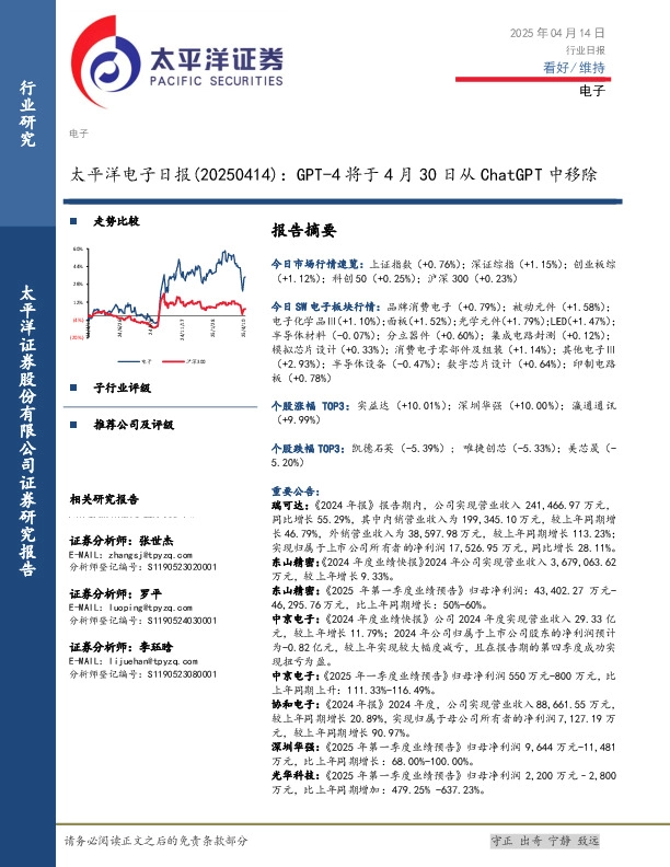 电子日报：GPT-4将于4月30日从ChatGPT中移除