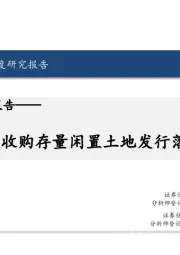 房地产行业报告：专项债收购存量闲置土地发行落地提速