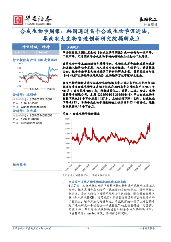 合成生物学周报：韩国通过首个合成生物学促进法，华南农大生物智造创新研究院揭牌成立