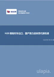 H20限制对华出口，国产算力迎来替代新机遇