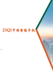 电子行业：受益于“国补政策”，25Q1中国智能手机市场出货量正增长