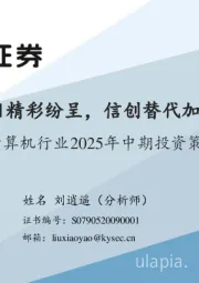 计算机行业2025年中期投资策略：AI精彩纷呈，信创替代加速