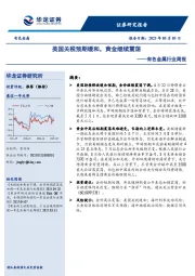 有色金属行业周报:美国关税预期缓和,黄金继续震荡