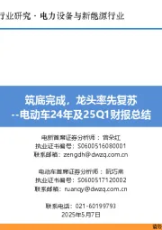 电动车24年及25Q1财报总结:筑底完成,龙头率先复苏