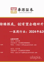 医药行业：2024年&2025Q1总结：业绩持续探底，Q2有望企稳回升