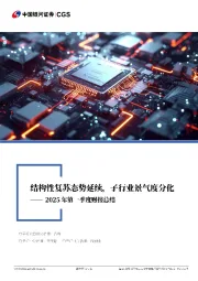 电子行业行业深度报告:2025年第一季度财报总结-结构性复苏态势延续,子行业景气度分化