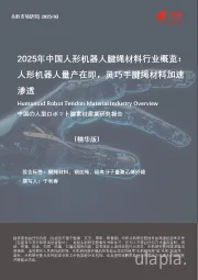 2025年中国人形机器人腱绳材料行业概览：人形机器人量产在即，灵巧手腱绳材料加速渗透