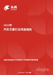汽车天窗行业洞察：乘汽车消费升级东风，开拓广阔市场新空间 头豹词条报告系列