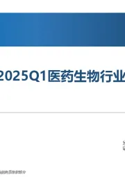 2024年和2025Q1医药生物行业业绩总结