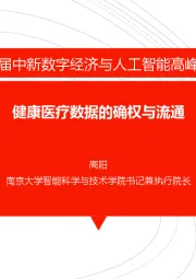 第二届中新数字经济与人工智能高峰论坛：健康医疗数据的确权与流通