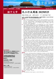 化工行业周报:TDI价格上涨,国际油价、丁二烯价格下跌