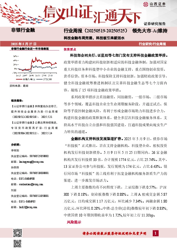 科技金融布局完善，科技板引来新活水
