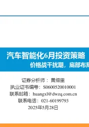 汽车智能化6月投资策略：价格战干扰期，底部布局优质标的