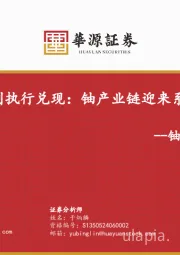 铀行业专题报告:从政策预期到执行兑现:铀产业链迎来系统性重估