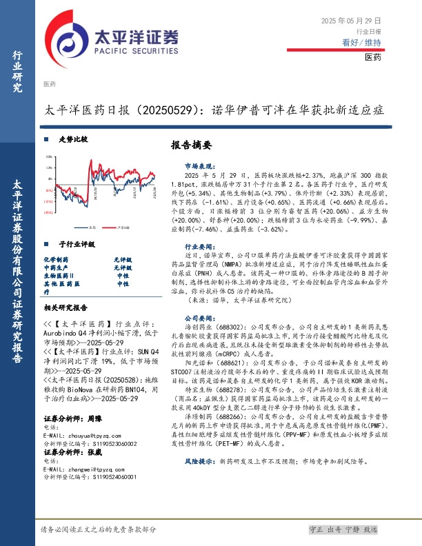 医药日报：诺华伊普可泮在华获批新适应症