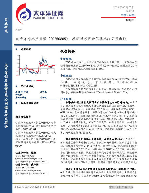 房地产日报：苏州姑苏区金门路地块7月出让