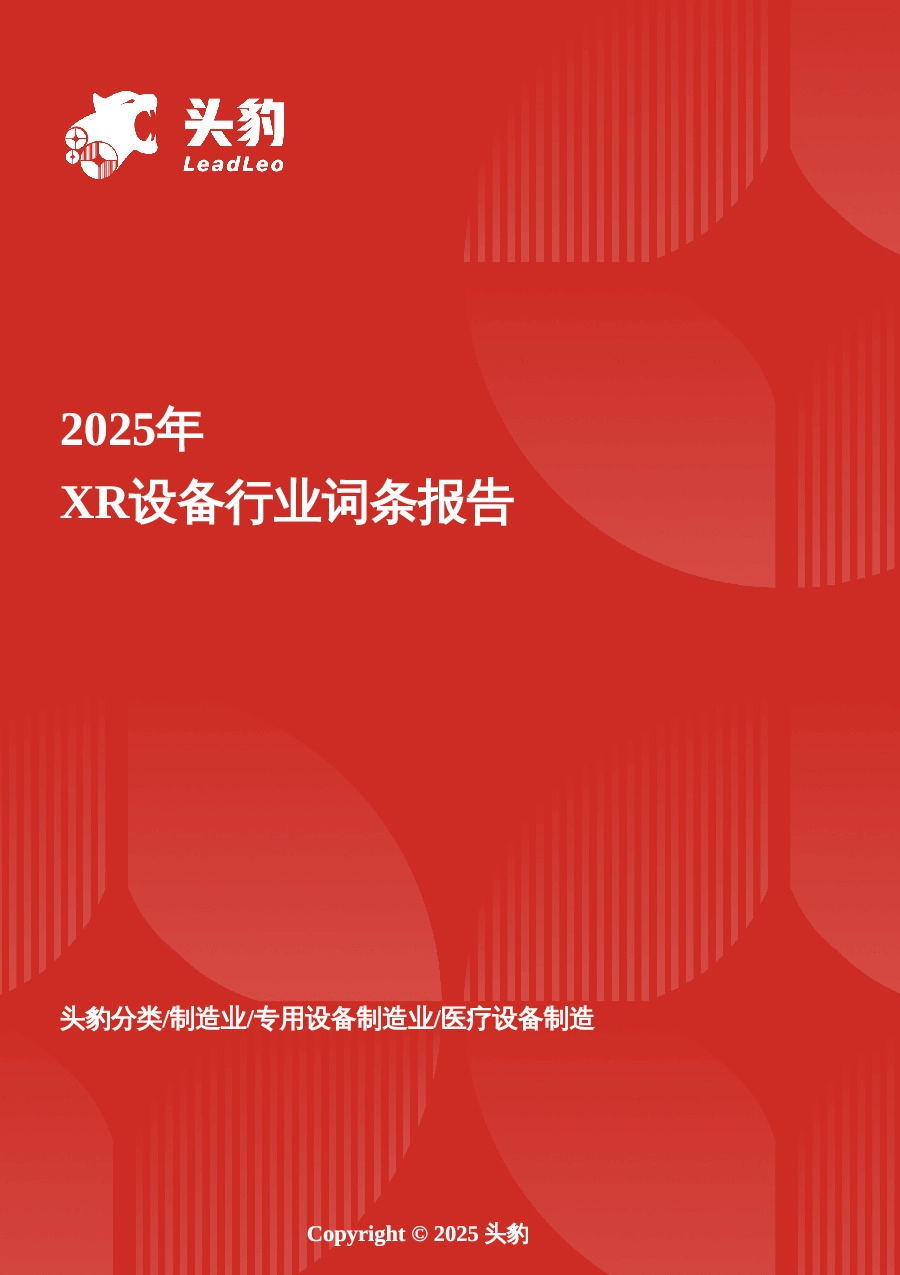 XR设备：从技术突破到医疗影像新革命，解码体内影像“数字眼” 头豹词条报告系列